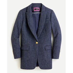 J. Crew Long Parke Wool Blazer Womens 2 Navy Professional Office Career Preppy